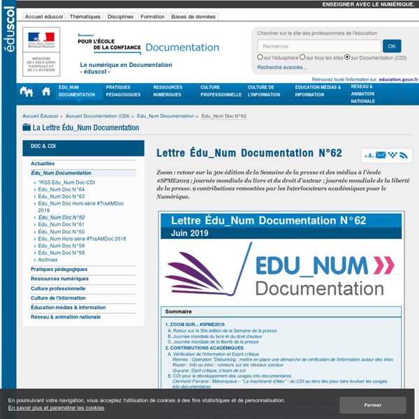 Lettre Édu_Num Documentation N°62
