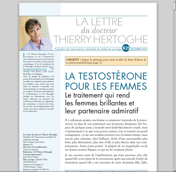 LDTH n°25 - décembre 2014 - La testosterone pour les femmes [pdf]