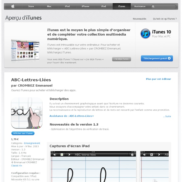ABC-Lettres-Liées pour iPad sur l’iTunes App Store
