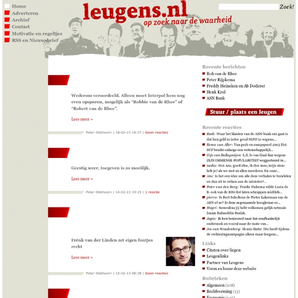 Leugens.nl, op zoek naar de waarheid