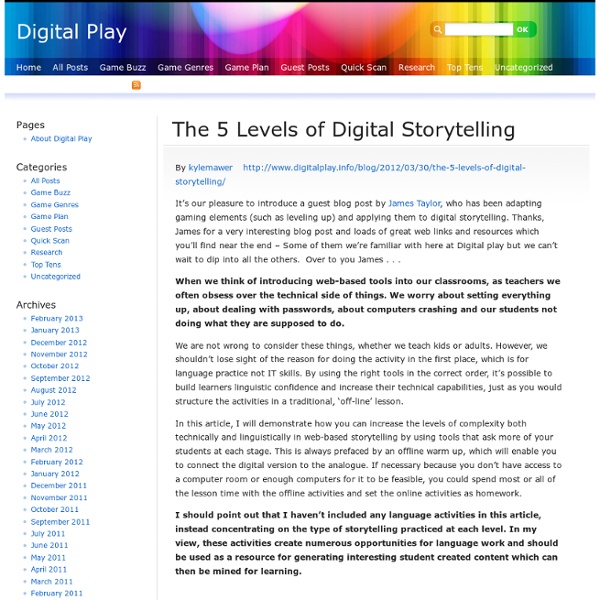 The 5 Levels of Digital Storytelling