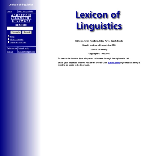 Lexicon of Linguistics