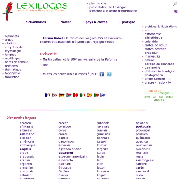 Dictionnaires, Cartes, Documents en ligne - Langues & Pays