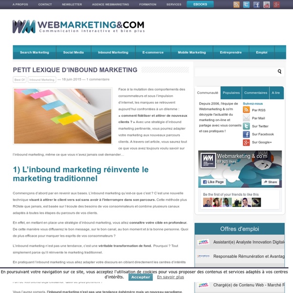 Petit lexique d'Inbound Marketing