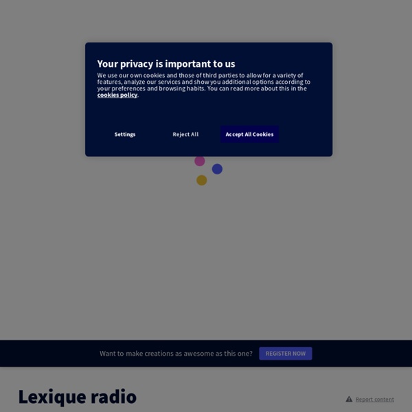 Lexique radio by Vincent Patigniez on Genially