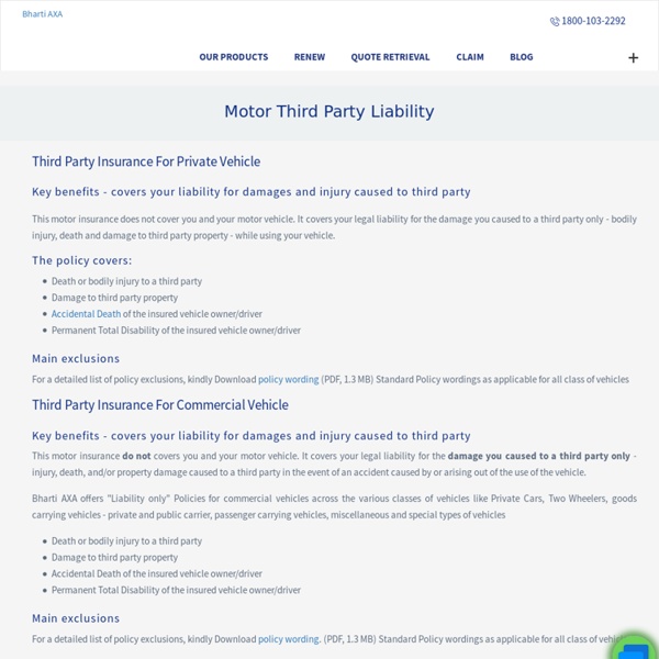 Car Third Party Liability Insurance Policy