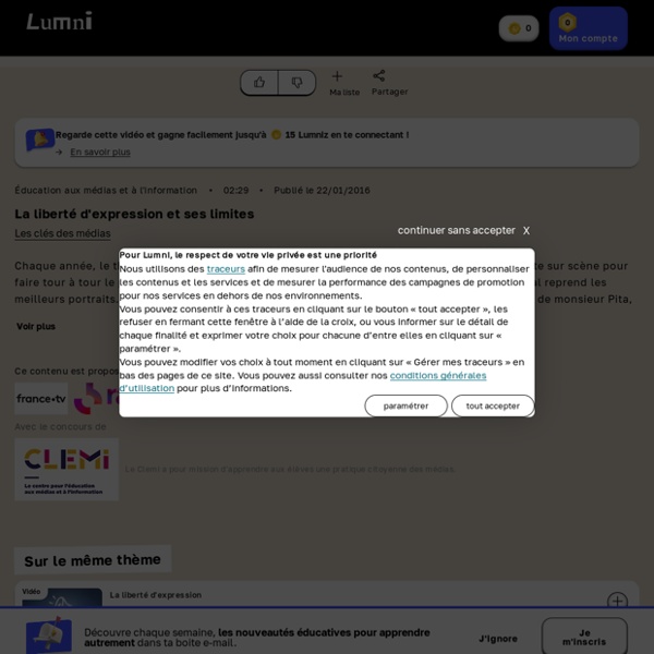 La liberté d'expression et ses limites - Vidéo Education aux médias et à l'information