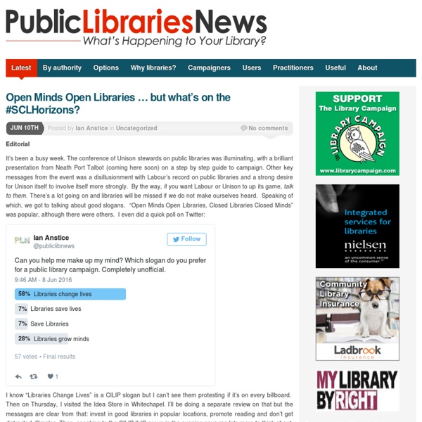 Public Libraries News « What's happening to your library?