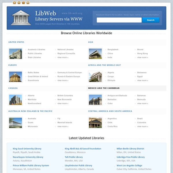 LibWeb Library WWW Servers - World Libraries Online