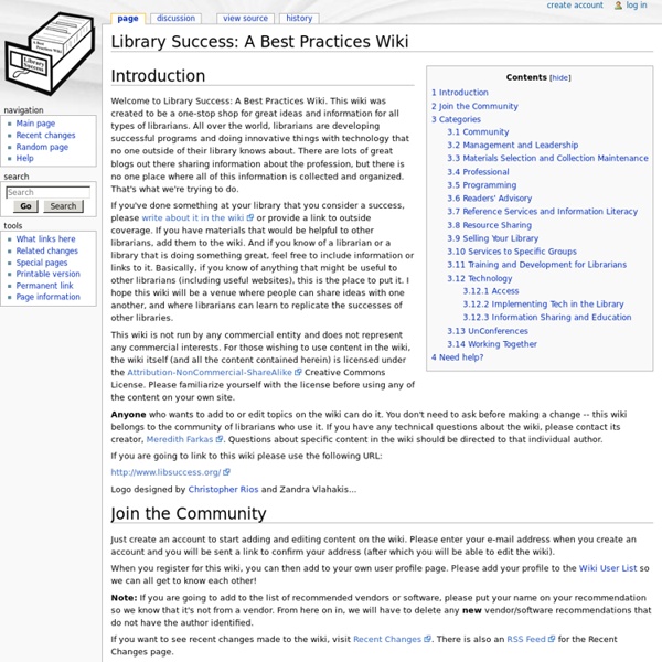 Library Success: A Best Practices Wiki