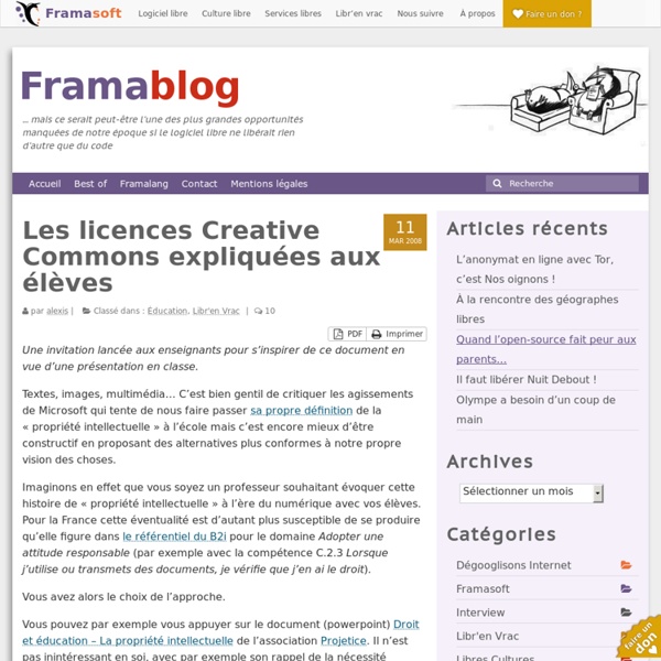 Les licences Creative Commons expliquées aux élèves