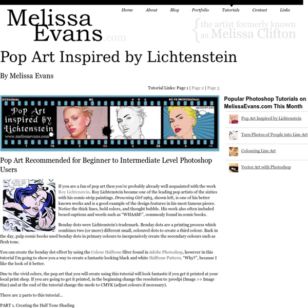 Pop Art Inspired by Lichtenstein - Online Tutorial at Melissa Clifton page 1