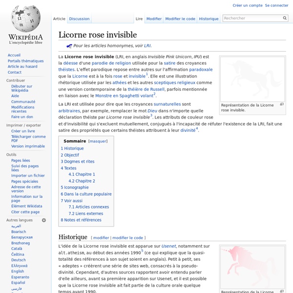 Au Début De Certains Articles Publiés Sur Wikipédia Licorne rose invisible | Pearltrees