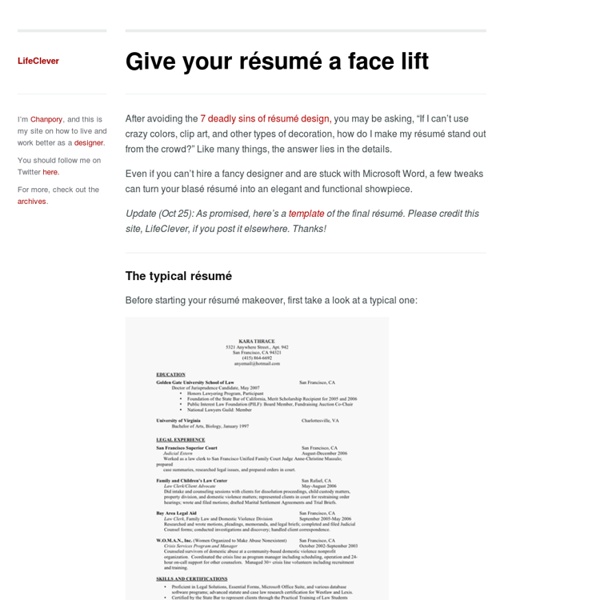 Give your résumé a face lift » LifeClever ;-)