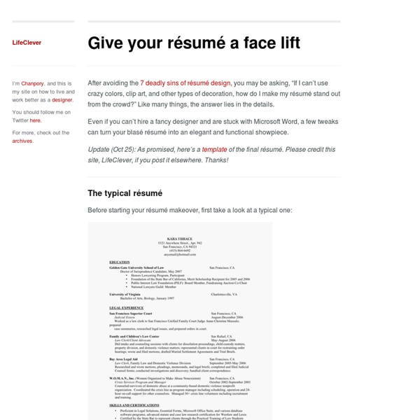 Give your résumé a face lift