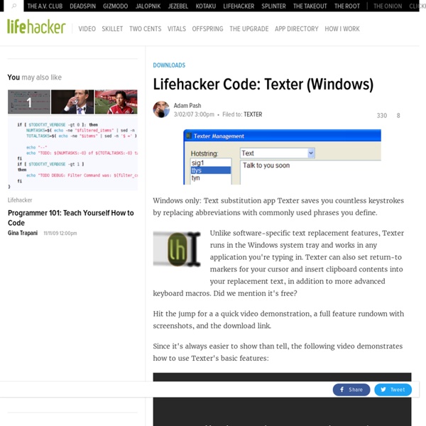 Code: Texter (Windows) - Lifehacker