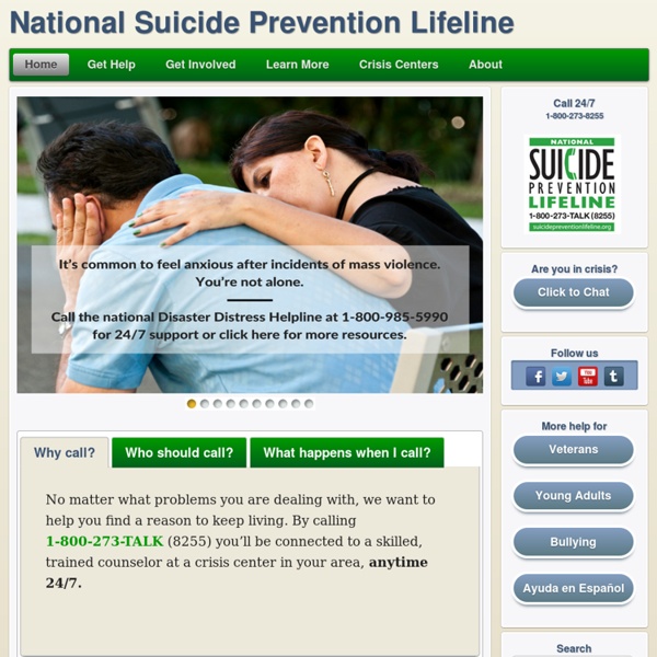 National Suicide Prevention Lifeline - With Help Comes Hope