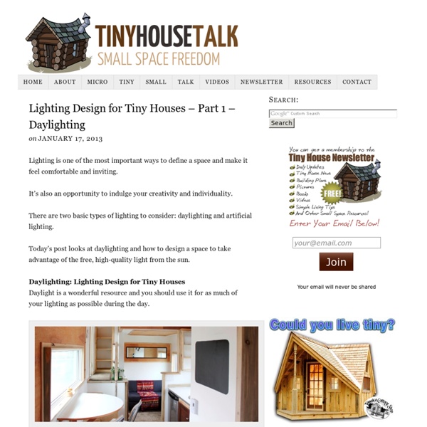 Lighting Design For Tiny Houses, Pt 1 - Daylighting