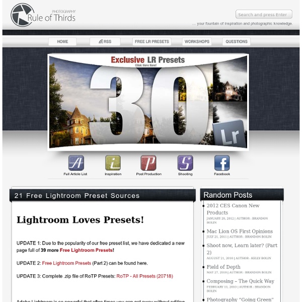 22 Free Lightroom Preset Sources