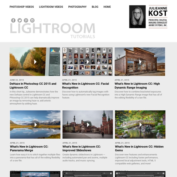 Adobe Photoshop Lightroom tutorials by Julieanne Kost