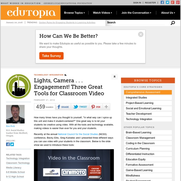 Lights, Camera . . . Engagement! Three Great Tools for Classroom Video