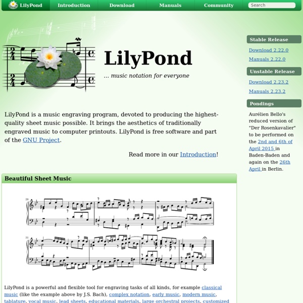 LilyPond – Music notation for everyone: LilyPond... music notation for everyone