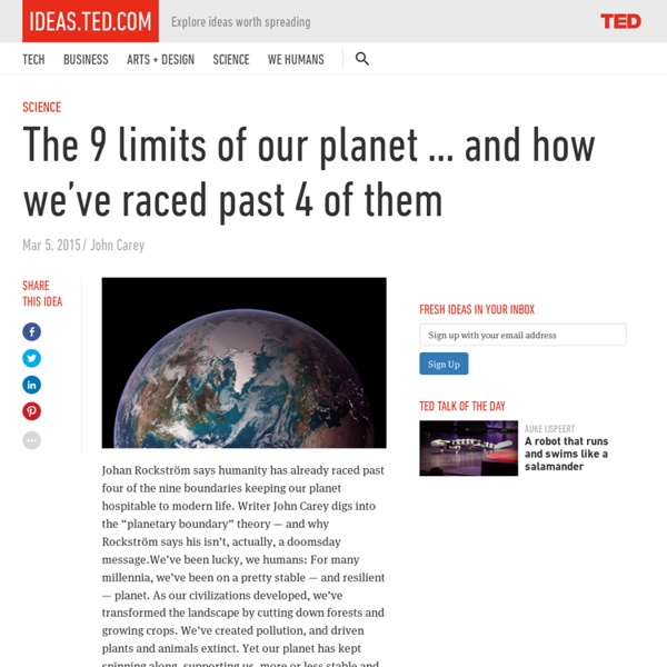 The 9 limits of our planet … and how we’ve raced past 4 of them