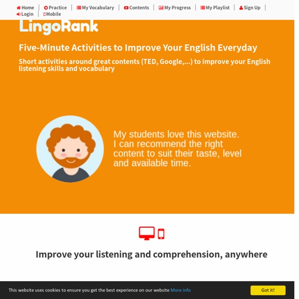 Lingorank: English listening exercises and tests with selected talks
