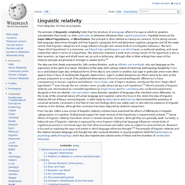 Linguistic relativity