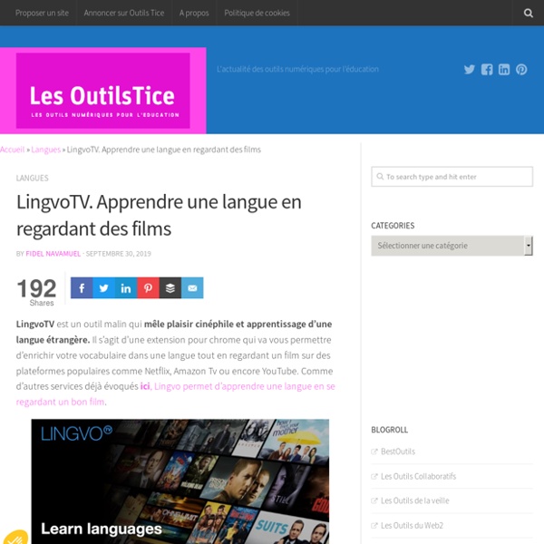 LingvoTV. Apprendre une langue en regardant des films - Les Outils Tice