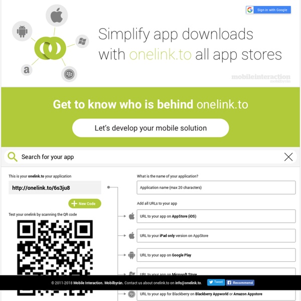 One link or QR code to apps on App Store and Google Play