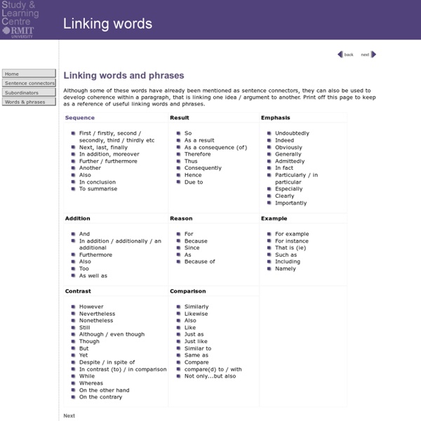 Linking words