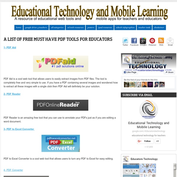 A List of Free Must Have PDF Tools for Educators