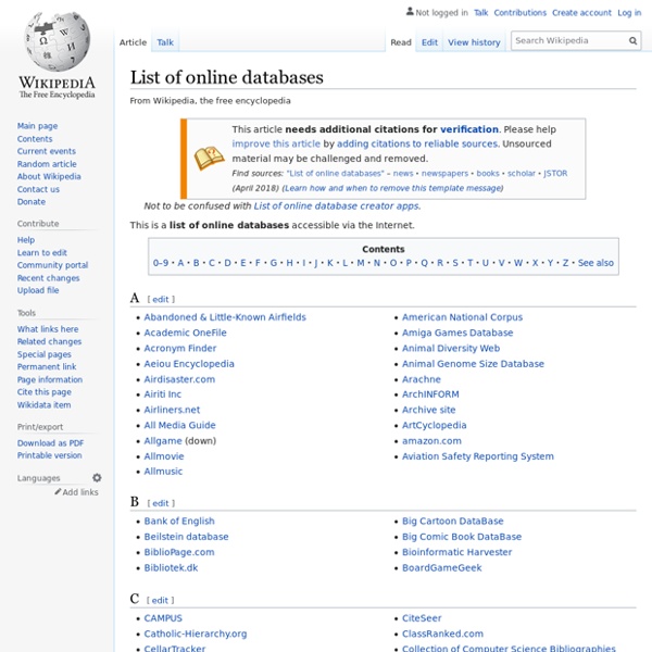List of online databases