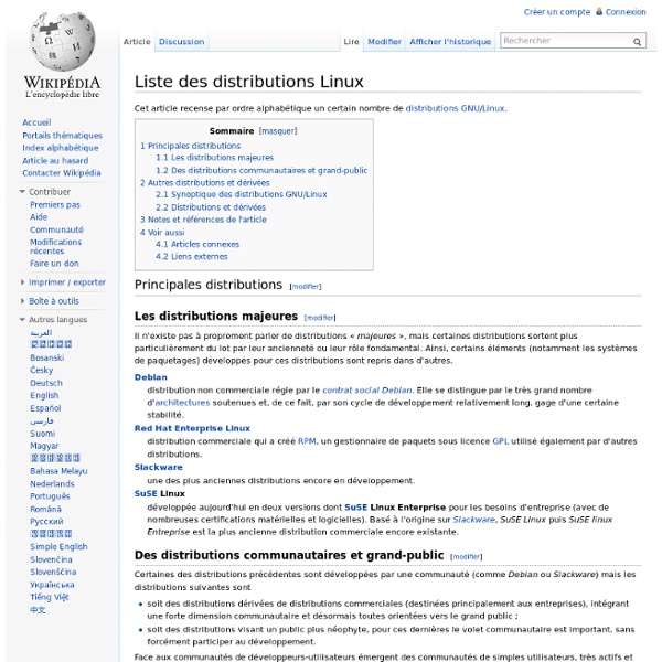 Liste des distributions Linux