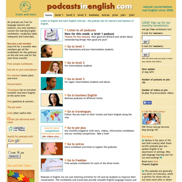Listen to English and learn English with podcasts in English