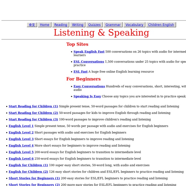 Listening and Speaking