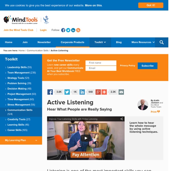 Active Listening - Communication Skills Training from MindTools