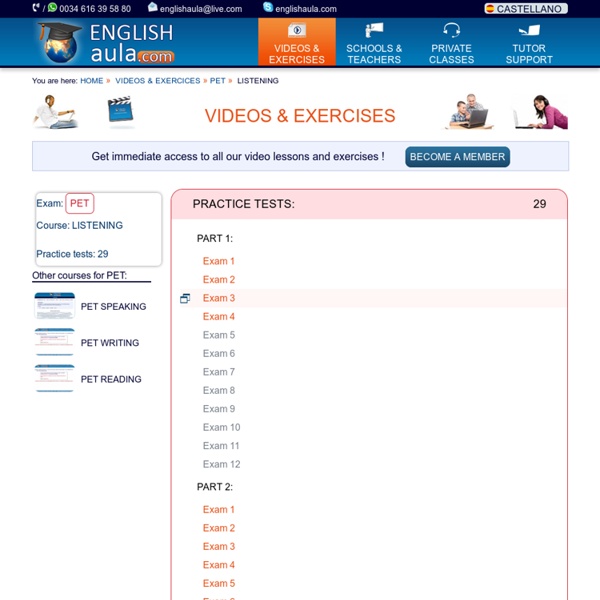 PET EXAM LISTENING: CAMBRIDGE PRELIMINARY ENGLISH TEST, FREE VIDEOS & EXERCISES, PRACTICE TESTS