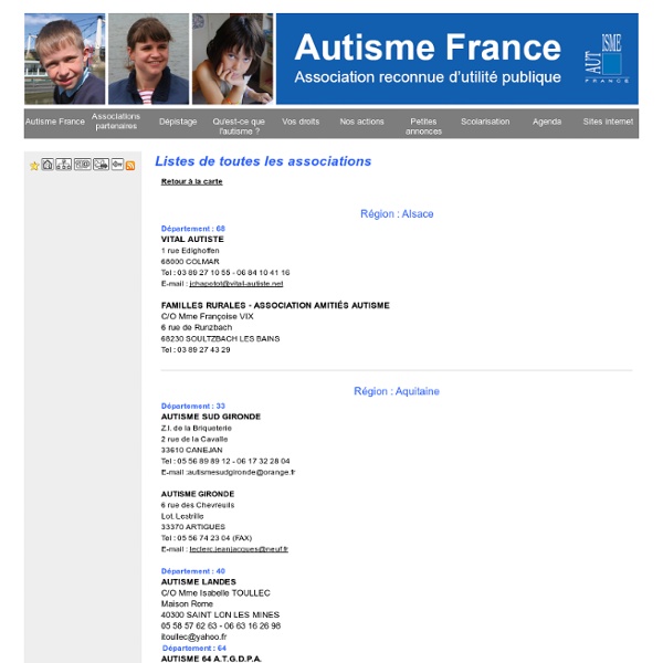 Listes de toutes les associations - Autisme France