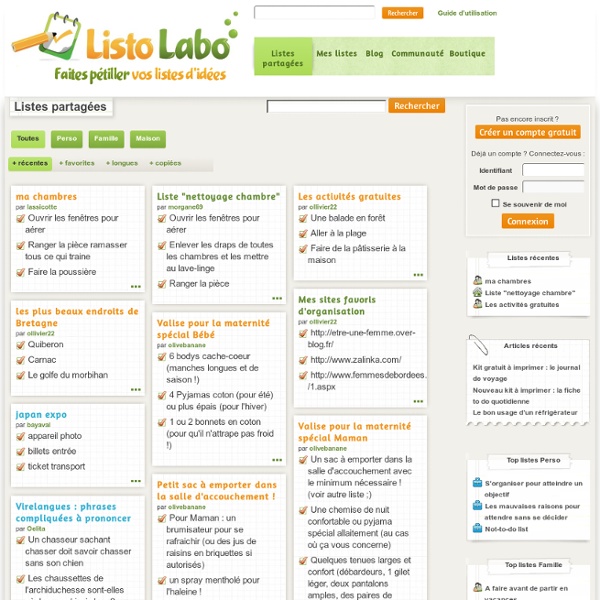 Listes - ListoLabo