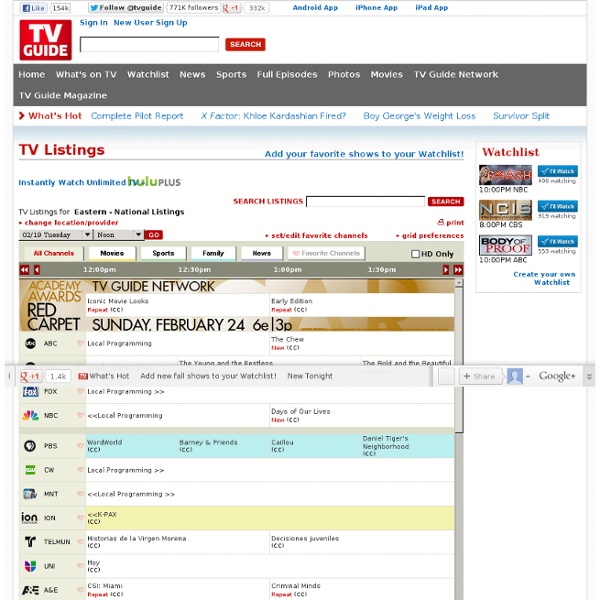 TV Listings - Find Local TV Shows and Movie Schedules - Listings Grid