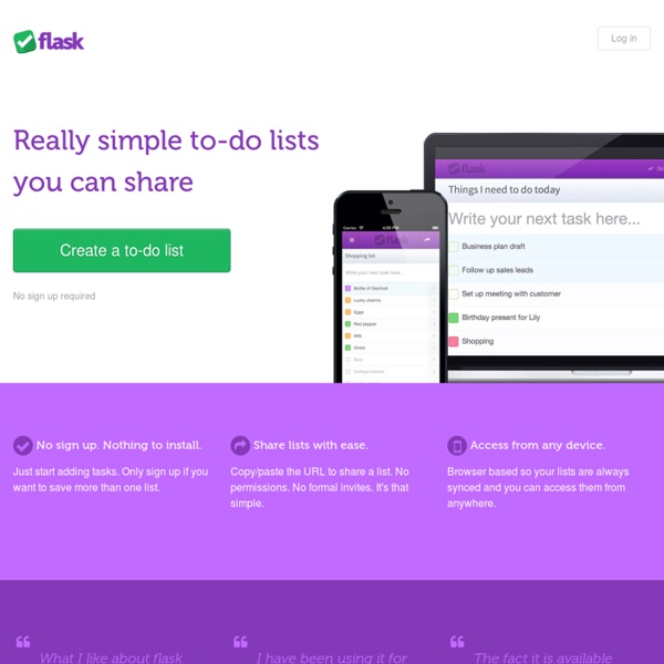 To-do lists & tasks you can share for free ✔ Flask Lists