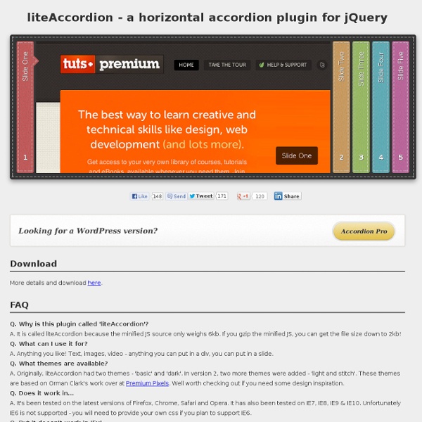 LiteAccordion - a horizontal accordion plugin for jQuery