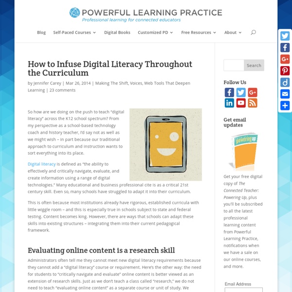 How to Infuse Digital Literacy Throughout the Curriculum