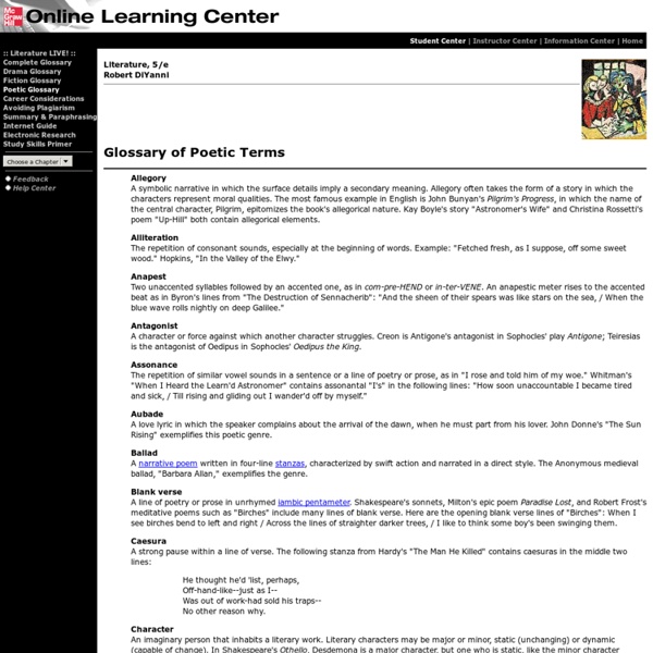 Glossary of Poetic Terms
