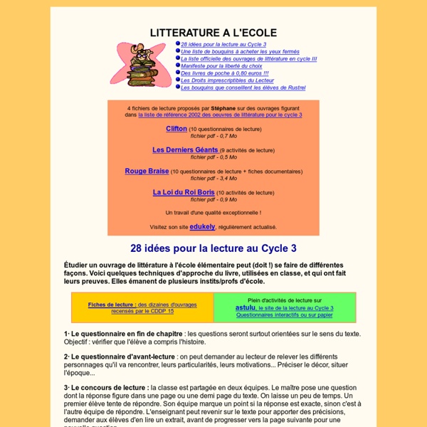 Litterature au Cycle 3