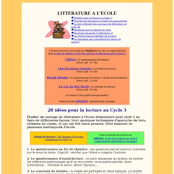 Litterature au Cycle 3