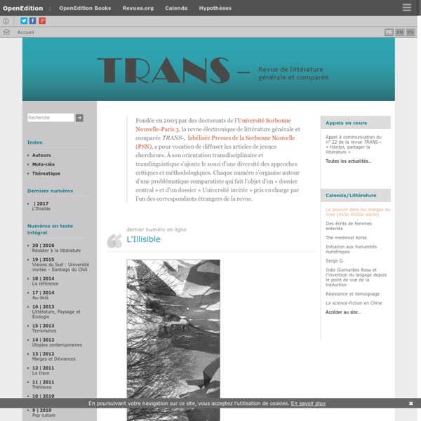 TRANS- - Revue de littérature générale et comparée