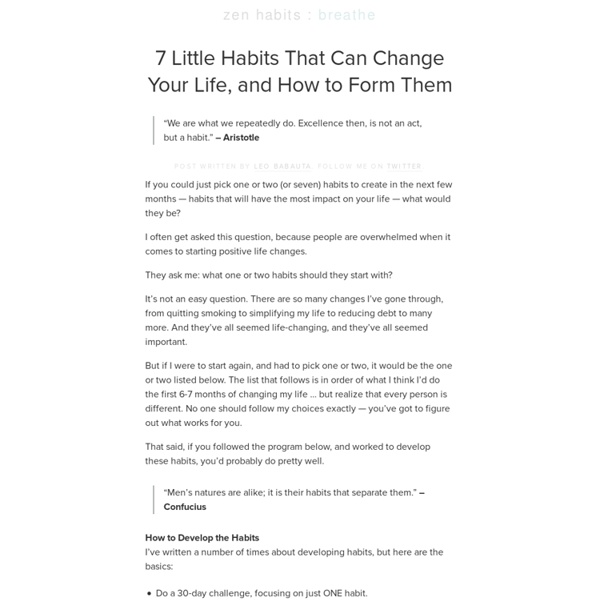 » 7 Little Habits That Can Change Your Life, and How to Form Them